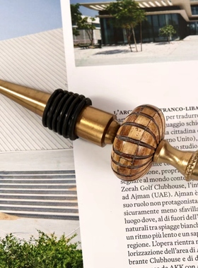 印度进口牛骨黄铜酒瓶塞红酒保鲜盖葡萄酒密封塞创意酒塞礼品礼物