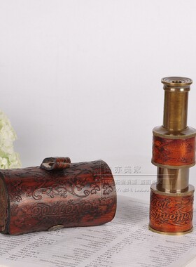 欧美古典复古加勒比海盗创意单筒小号装饰望远镜摆件拍照道具礼品
