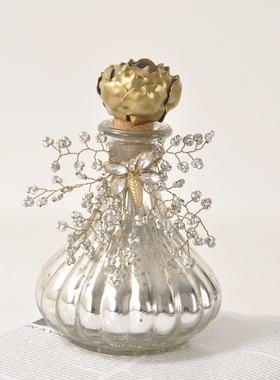 美式乡村田园轻奢风创意香水瓶装饰摆件软装梳妆台工艺品摆设道具