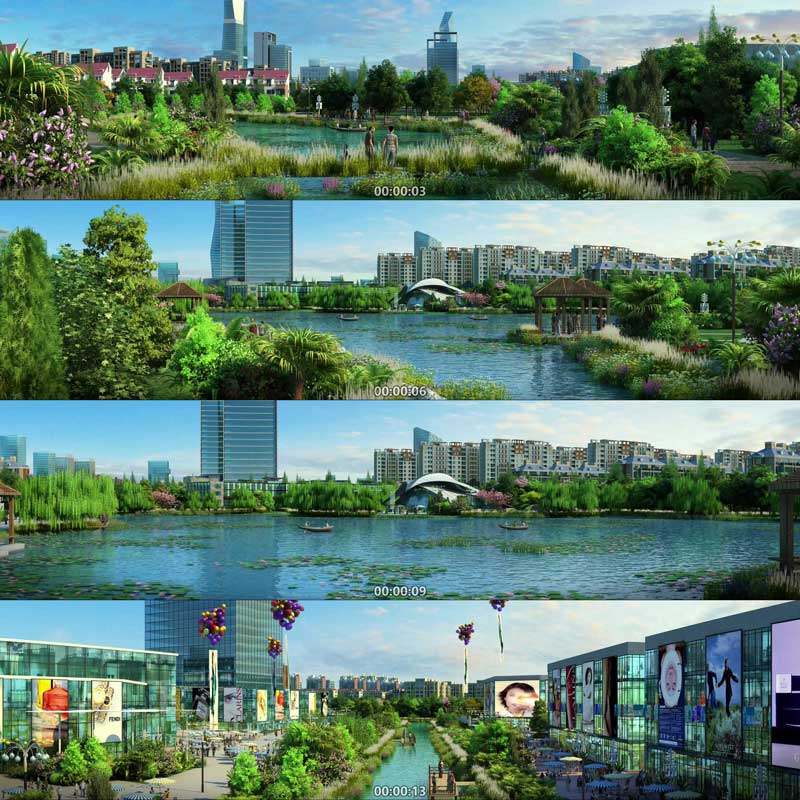绿色生态宜居城市 城市园林景观动画 三维漫游城市宣传片视频素材