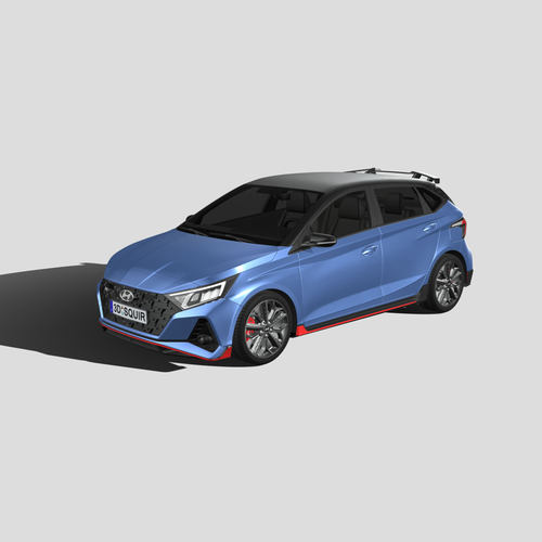 现代i20 N 2021 汽车3D模型 三维轿车FBX模型PBR写实模型 Blender