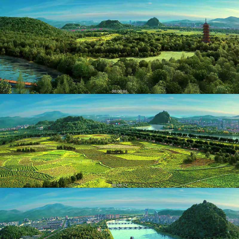 三维城市发展田园风光动画 3D动画 三维建筑漫游 城市宣传片 视频