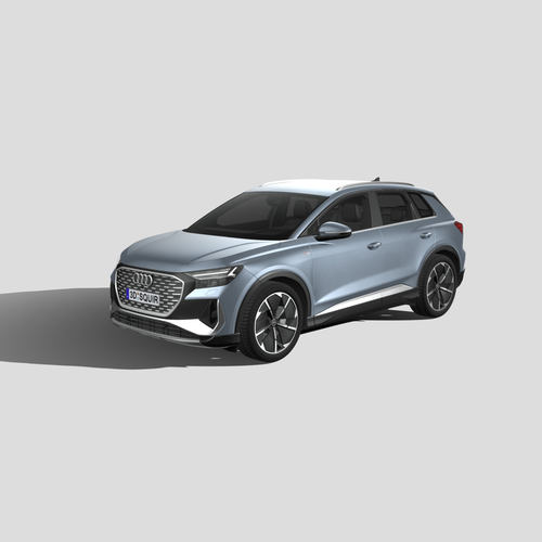 2.奥迪Q4 e-tron 汽车3D模型 三维轿车FBX模型PBR写实模型Blender