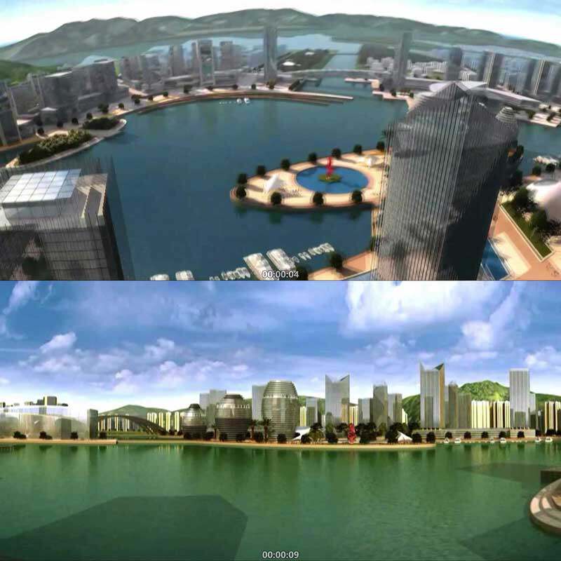 未来科技城市鸟瞰 3d动画 三维建筑漫游 城市宣传片 视频素材镜头