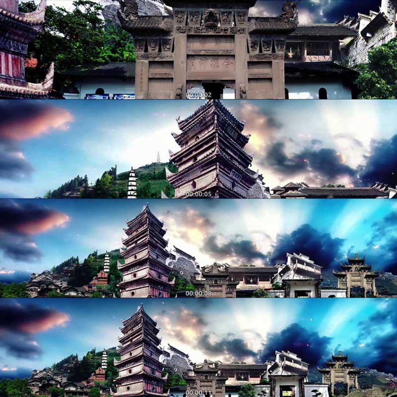 重庆历史古建筑展示3D动画三维建筑漫游城市宣传片视频素材