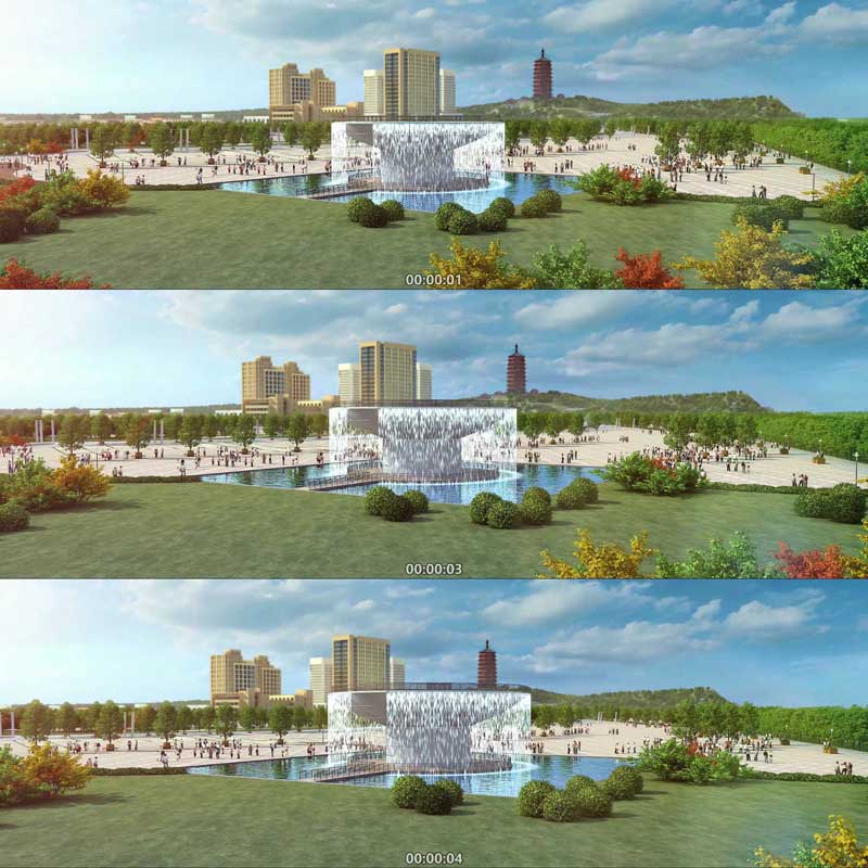 城市公园园林景观 3D动画 三维建筑漫游 城市宣传片 视频素材镜头