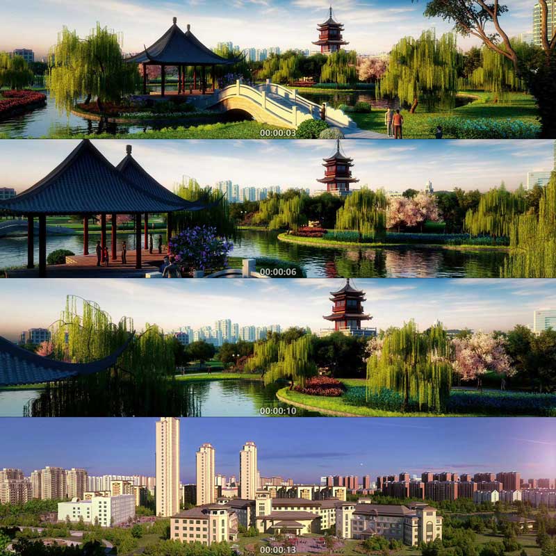 绿色生态城市 3D动画 三维建筑生长漫游 城市宣传片 视频素材镜头