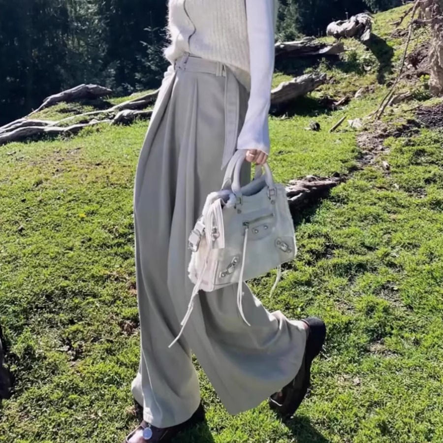 时尚气质垂感西装拖地裤子