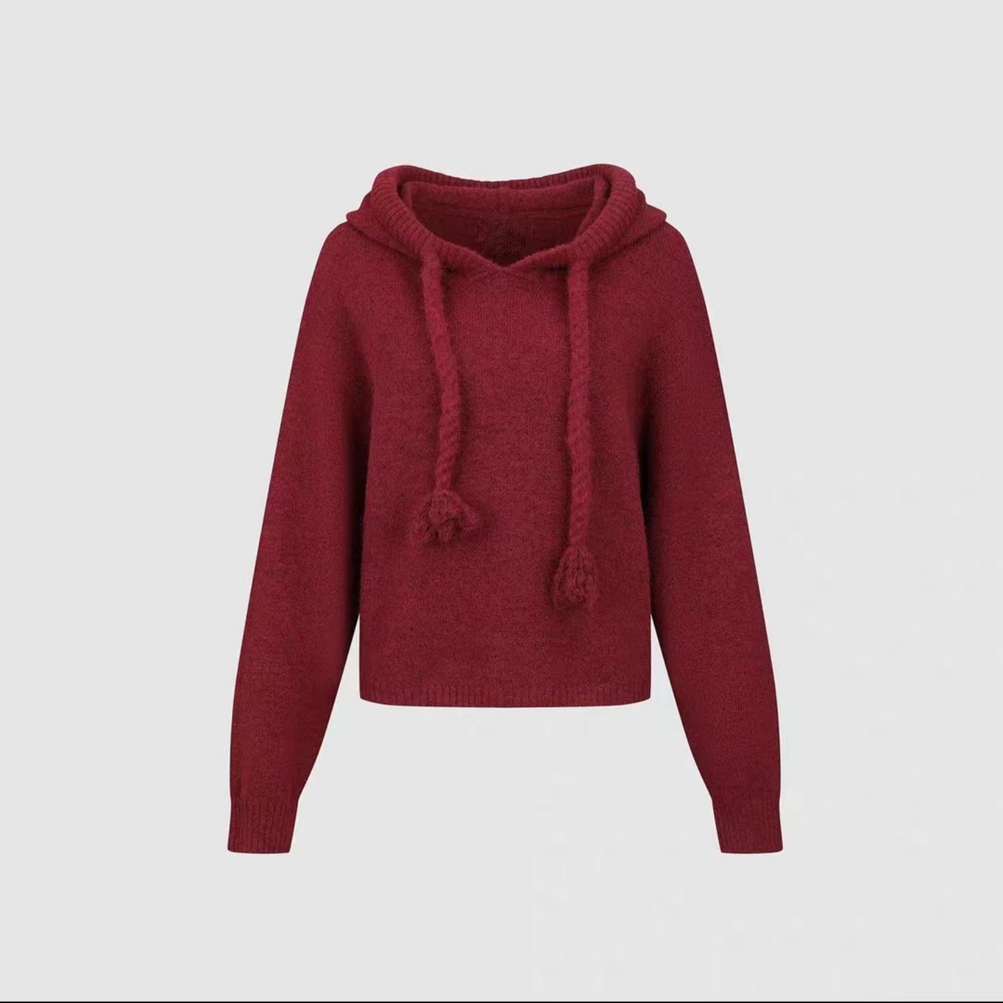 2026春季新款女装潮流复古连帽抽绳红色短款针织衫UYV960002,女装/女士精品,毛针织衫,淘宝优惠券,粉丝福利购,淘宝优惠卷