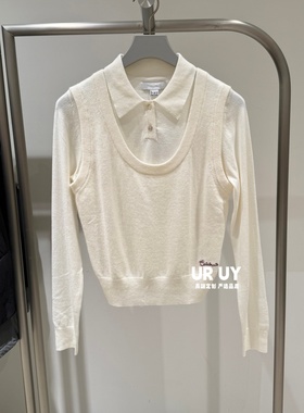 2026春节新款女装都市假两件POLO领刺绣针织衫UYU960002