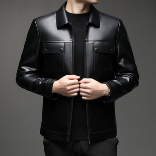 雷军同款皮衣男士秋冬PU皮皮夹克男加绒加厚皮外套春秋款单皮夹克