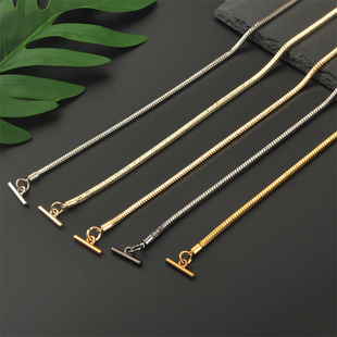 3mm小ck全铜小包包链条配件金属细链可拆卸单肩斜跨T扣替换包带链