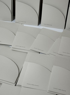 裸灰色请柬封套 5x7 inch save the date 卡套