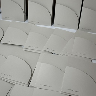 裸灰色请柬封套 5x7 inch save the date 卡套
