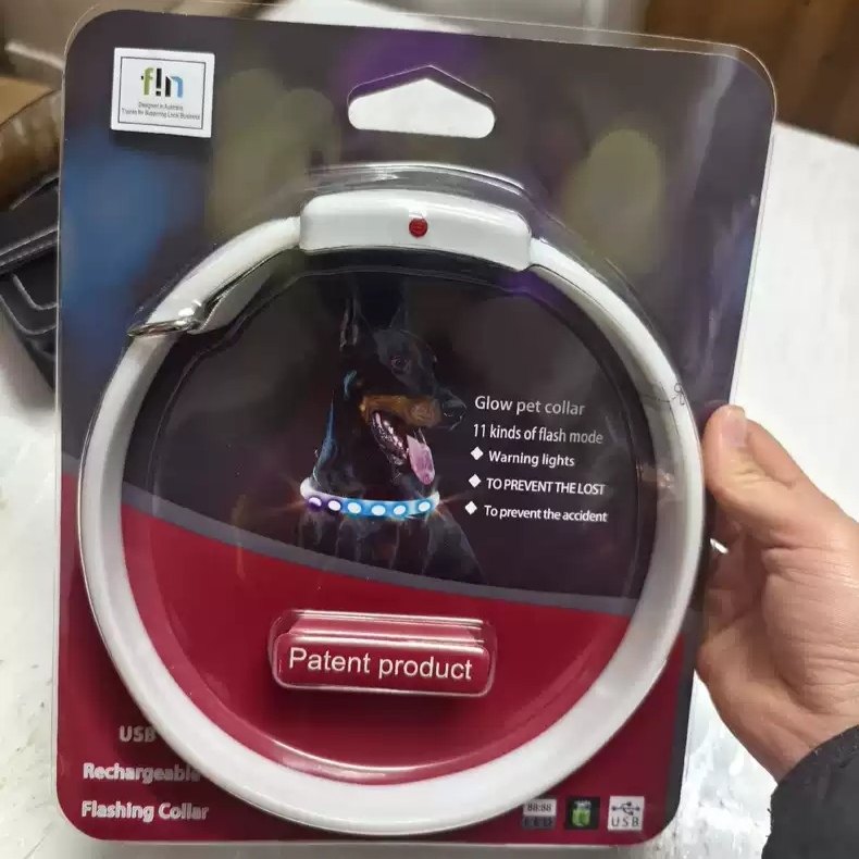 发光狗项圈防水照明可调节夜光充电项圈