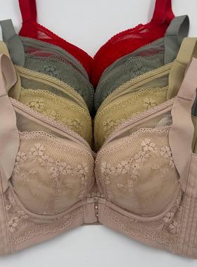 2件减10 软钢圈内衣中杯B杯薄C杯聚拢上托收副乳调整红色文胸443