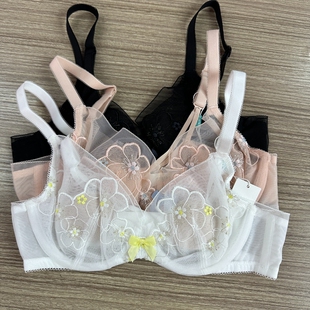 新款梧桐花开85230有钢圈BC超薄水晶杯网纱透气性感文胸罩内衣