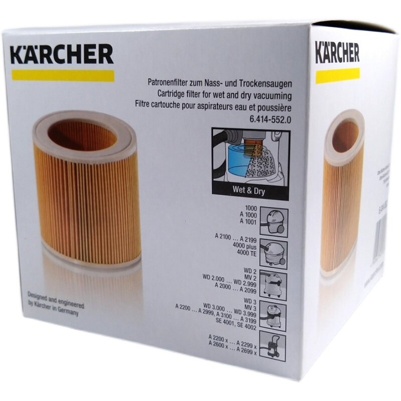 德国凯驰集团 Karcher卡赫吸尘器进口筒式过滤器 A2004WD2250WD3