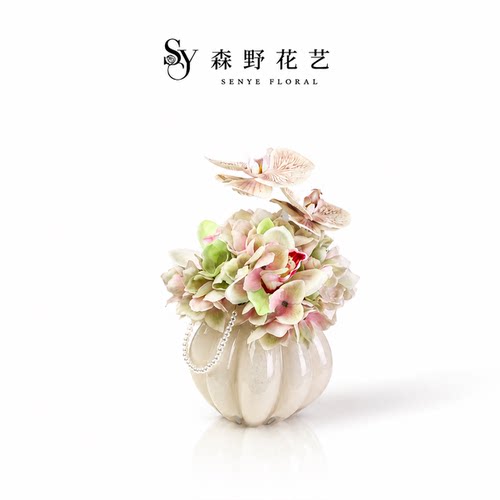 简约时尚玻璃小花瓶插花架空层会所客厅茶几桌花飘窗花艺花器摆件