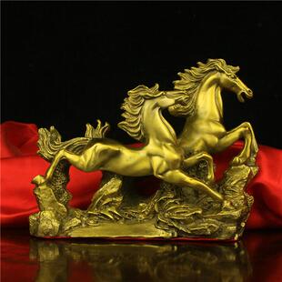 铜马摆件双马奔腾二匹宝马铜马八骏马到成功一马当先送礼办公桌