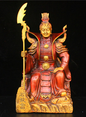 纯铜石敢当像摆件泰山石敢当人物铜像家居佛堂供养神像大号佛像