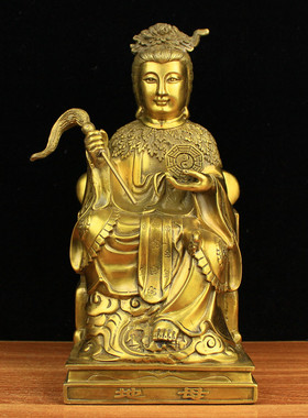 纯铜地母娘娘神像后土夫人地姥娘娘娲皇圣母家居客厅工艺品摆件