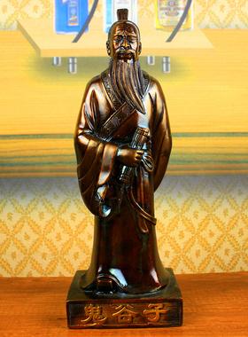 纯铜鬼谷子铜像王禅老祖鬼谷子祖师铜器摆件