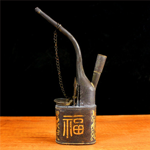 仿古做旧特款水烟袋铜水烟壶老气福寿铜水烟斗仿古款古玩老货