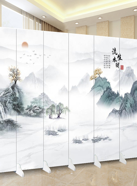 2025新款屏风客厅隔断双面折叠移动家用入户门遮挡玄关办公室山水