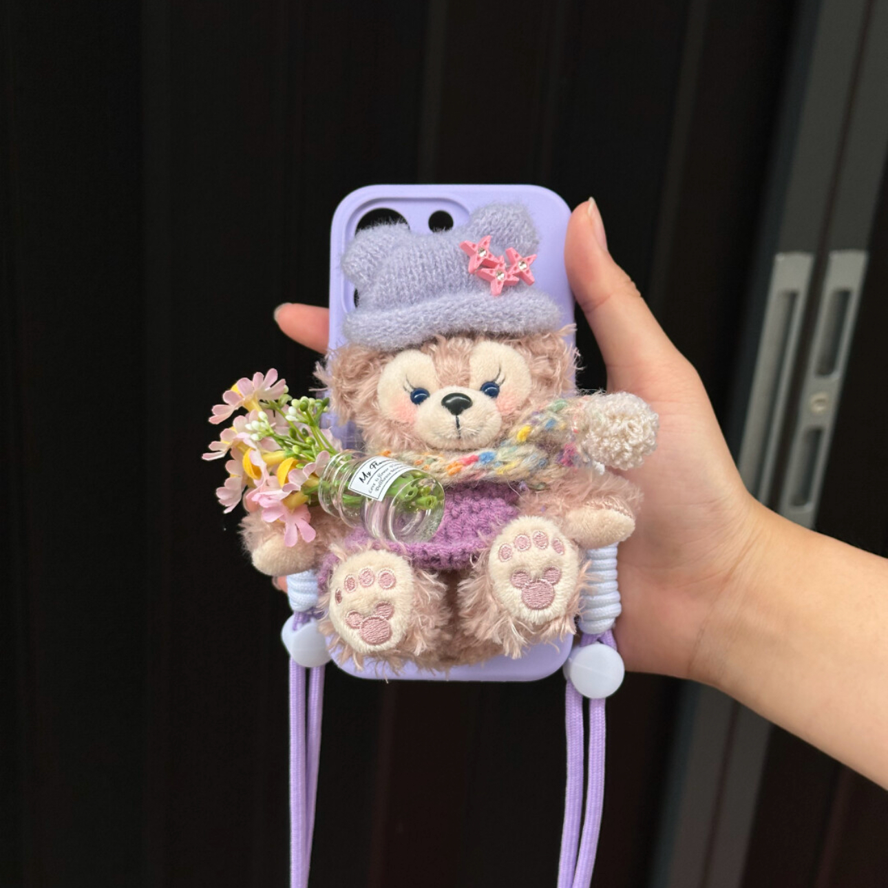 小熊达菲手机背夹挂件