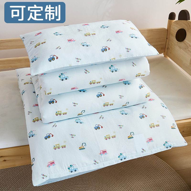 全棉A双层纱布儿童被套100x120x150cm纯棉卡通幼儿园小被罩定制做