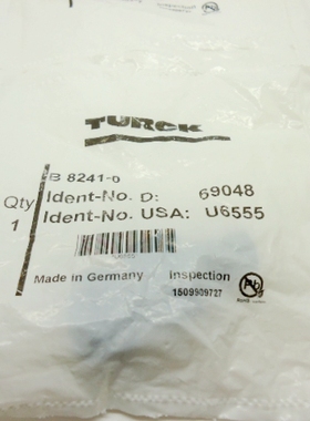 【原装正品】德国图尔克 TURCK 传感器 连接器 B8241-0 特价销售