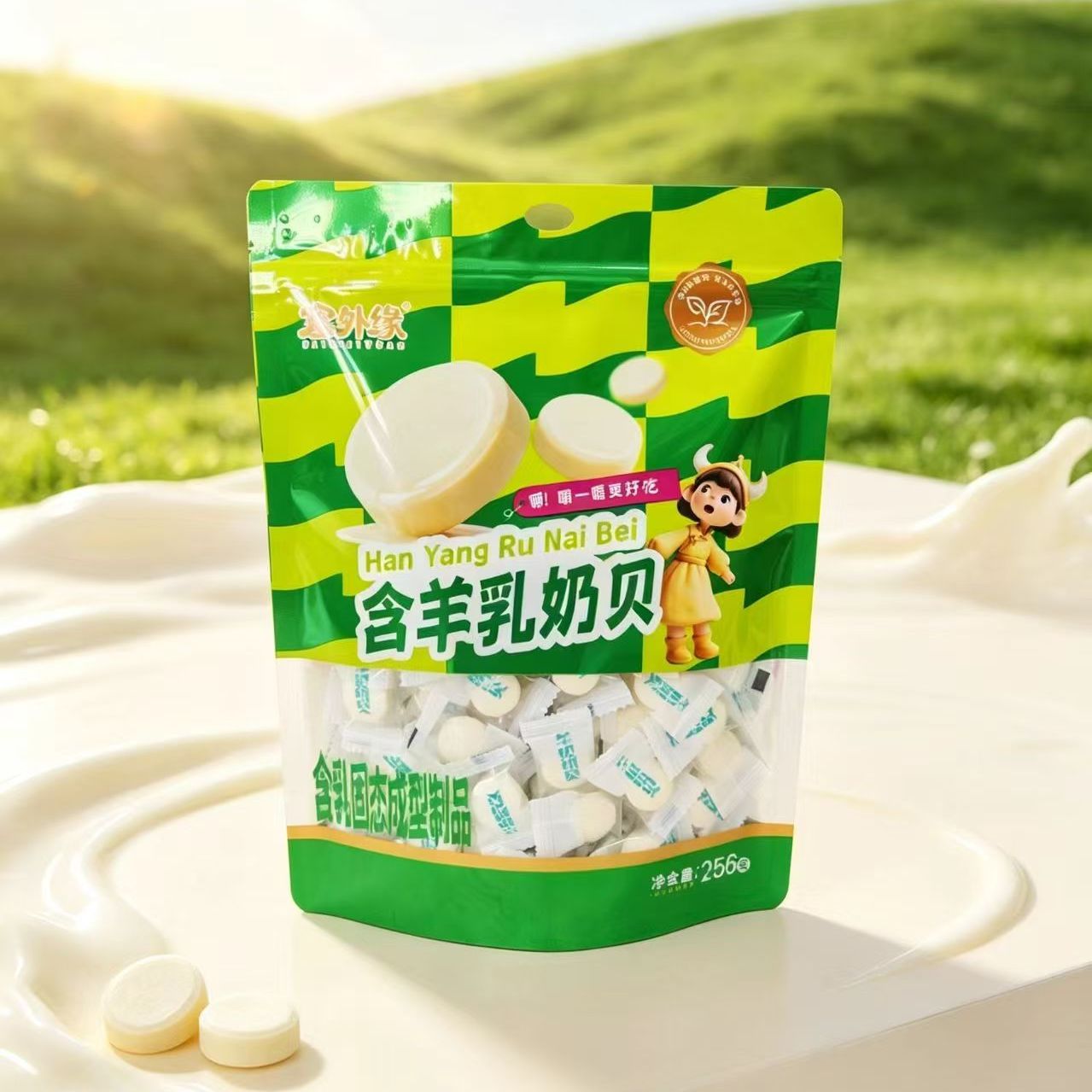 4袋包邮内蒙古塞外缘羊奶奶贝256克羊奶片含乳制品独立包装零食