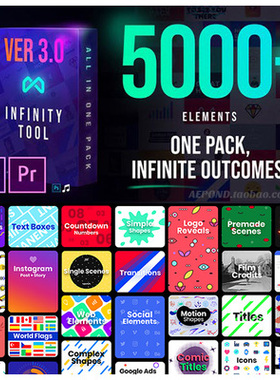 时尚社交文字排版图形元素包 Infinity Tool v3 (AE&PR)