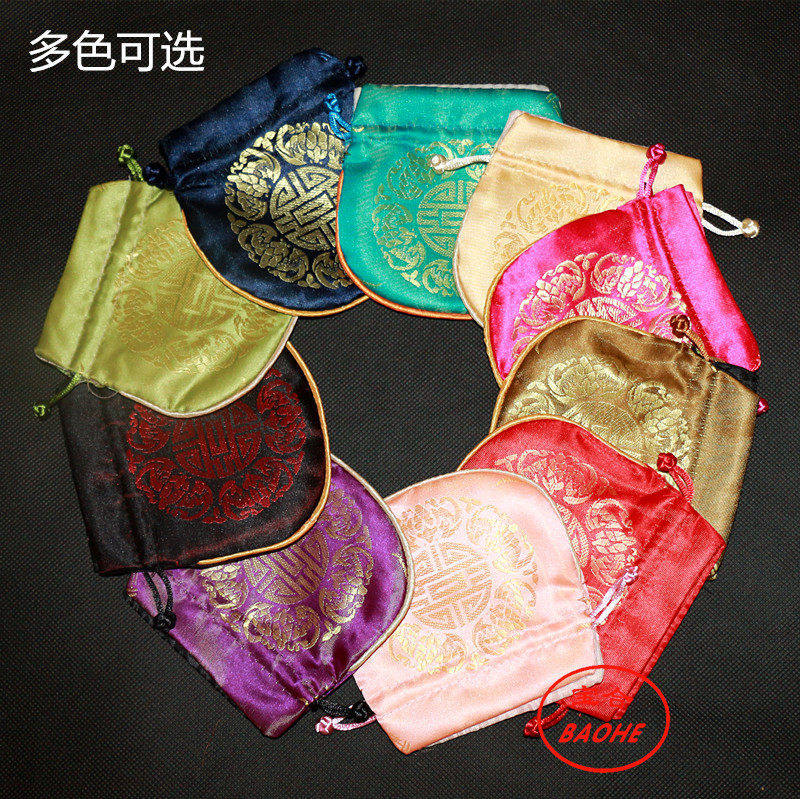 锦囊首饰袋佛珠礼品袋文玩袋手链袋喜糖袋束口拉绳刺绣丝绸小布袋