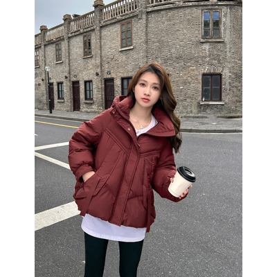 短款连帽羽绒服女2025冬季新款宽