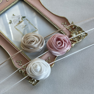 颈间玫瑰～国风仙气粉白玫瑰花choker礼服复古锁骨链超长腰带戴法