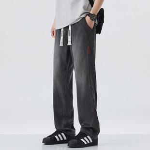 冰丝牛仔裤男夏季垂感阔腿裤裤子薄款宽松新款2026长直筒休闲