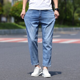 仔裤男款夏季薄款潮牌美式宽松直筒休闲锥形弹力裤子男夏款
