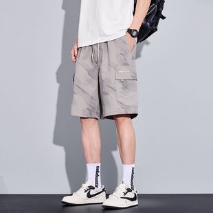 潮流工装 短裤 男士 2025夏季 宽松百搭五分裤 美式 冰丝休闲短裤 子 新款