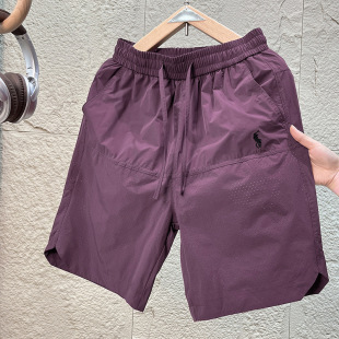 打孔休闲百搭简约刺绣短裤 速干透气五分裤 25533 男士 2025年夏季