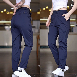 2025四面弹速干冰丝裤子男夏季薄款直筒运动裤商务休闲裤弹力大码