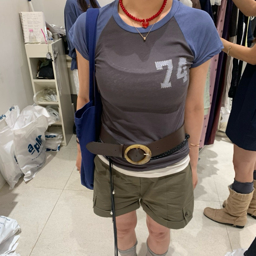现货 韩国东大门代购2026夏tempting女士时尚百搭撞色短袖T恤图片