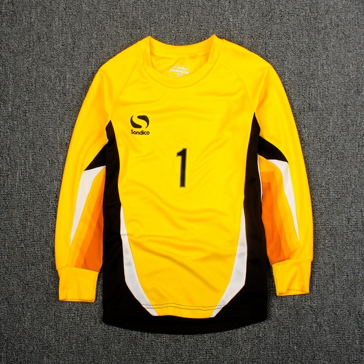 外贸春秋款男儿童足球守门员中大童装青少年休闲运动速干长袖T恤