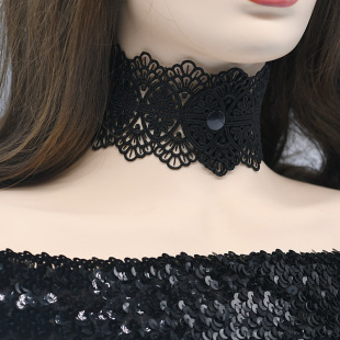 蕾丝项链颈饰女按扣脖子饰品遮挡伤疤锁骨链项圈颈带宽颈链防过敏