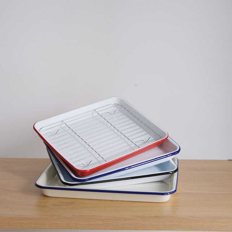 搪瓷餐盘托盘蔬菜沥水油盘烤盘