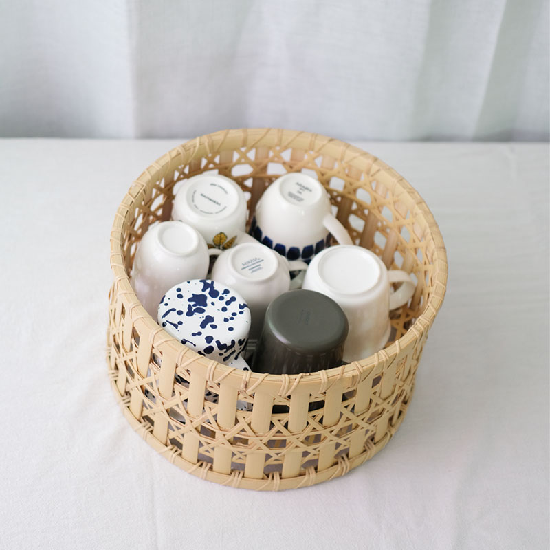 出口日本竹编碗碟架蔬果收纳筐