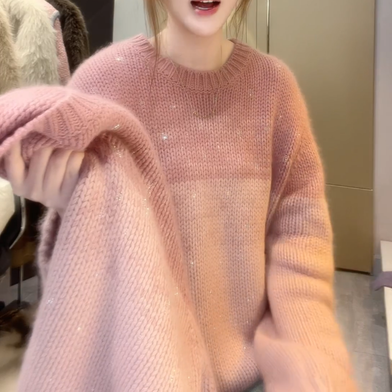 韩系chic温柔减龄针织衫2024年秋冬季大码渐变段染软糯套头毛衣女,女装/女士精品,毛衣,淘宝优惠券,粉丝福利购,淘宝优惠卷