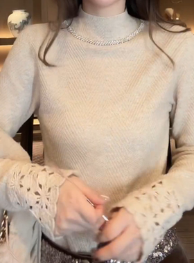 设计感韩系气质半高领秋冬修身显瘦内搭打底衫高级感时尚洋气上衣