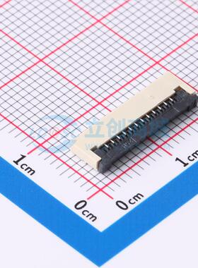 连接器 FPC-1.0FX-12PWCR-H20 SMD,P=1mm,卧贴 翻盖式 12P 下接